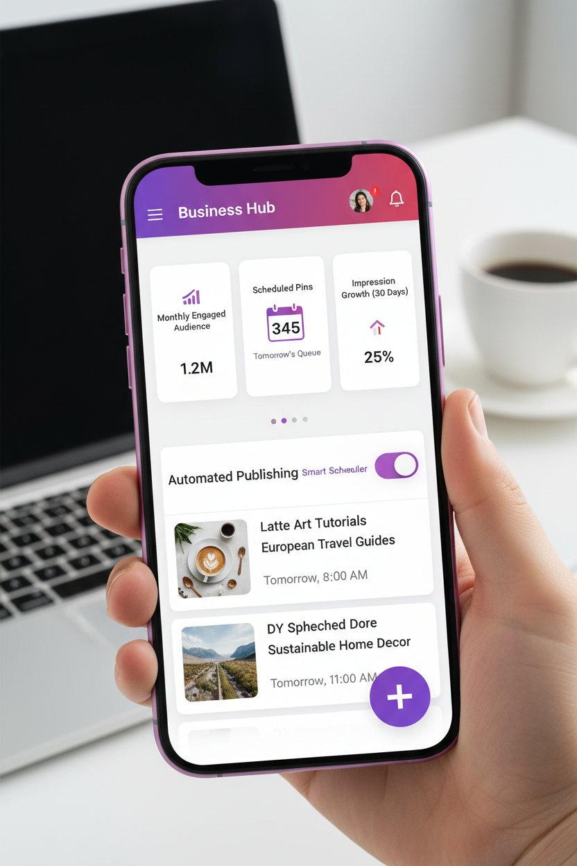 Mobile Pinterest Dashboard Mockup